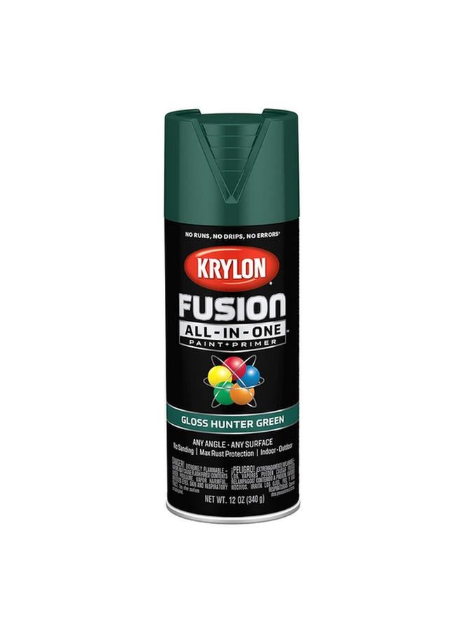 KRYLON Rust Resistant Fusion All-in-One Spray Paint and Primer Gloss Hunter Green 12oz K02789007 - Image 2