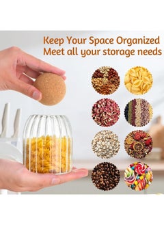 Happy Home Set of 3 Glass Storage Jars, Home Storage Bottle, Kitchen Storage Jars, Spice Jars Set with Wooden Lid Ball (500ml-800ml-1200ml)  - Image 3