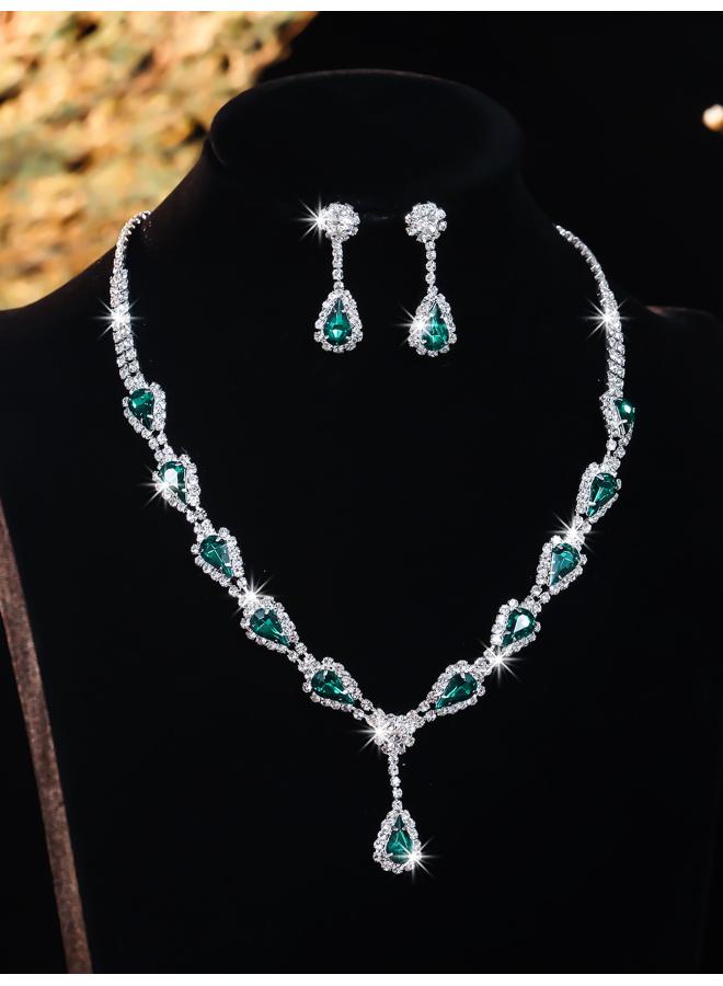 Europe And The United States Necklace Suit Earrings Jewelry Suit Banquet Dress Chain Fashion Joker Bridal Jewelry