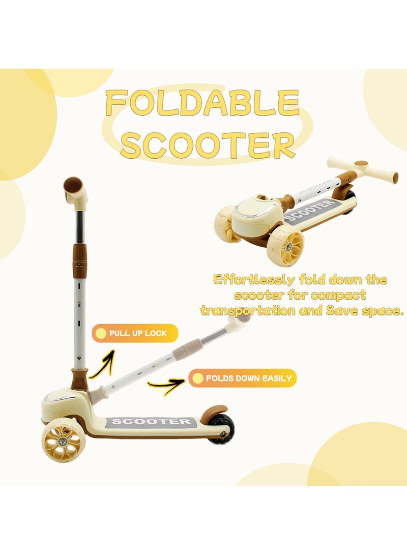 إيزي فيتشور سكوتر إيزي فيوتشر للأطفال من عمر 3 إلى 8 سنوات بإطار قابل للطي، ومقود قابل للتعديل، وعجلات بولي يوريثان LED، وفرامل خلفية، وموسيقى مدمجة - Image 2