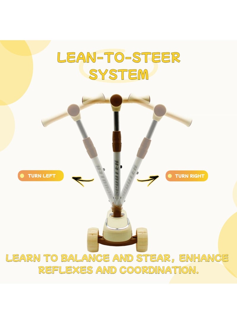 إيزي فيتشور سكوتر إيزي فيوتشر للأطفال من عمر 3 إلى 8 سنوات بإطار قابل للطي، ومقود قابل للتعديل، وعجلات بولي يوريثان LED، وفرامل خلفية، وموسيقى مدمجة - Image 4