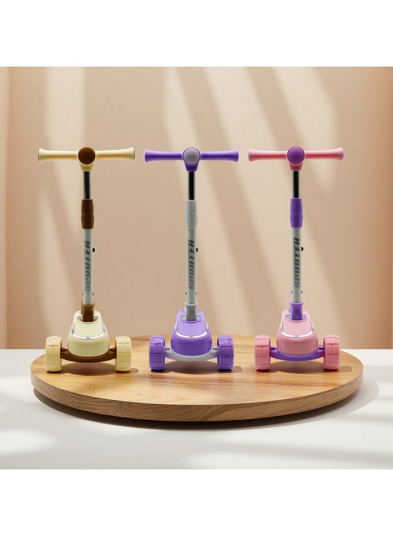 إيزي فيتشور سكوتر إيزي فيوتشر للأطفال من عمر 3 إلى 8 سنوات بإطار قابل للطي، ومقود قابل للتعديل، وعجلات بولي يوريثان LED، وفرامل خلفية، وموسيقى مدمجة - Image 5