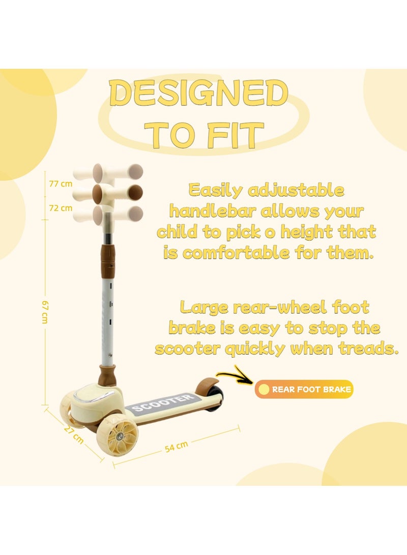 إيزي فيتشور سكوتر إيزي فيوتشر للأطفال من عمر 3 إلى 8 سنوات بإطار قابل للطي، ومقود قابل للتعديل، وعجلات بولي يوريثان LED، وفرامل خلفية، وموسيقى مدمجة - Image 3