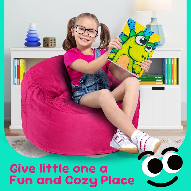 Hobestluk Bean Bag Chairs 2.5FT Bean Bag Chair with Memory Foam Filled & Machine Washable Cover,Beanbag Chair, Small Bean Bag Chairs for Playroom, Living Room, Bedroom - Image 3