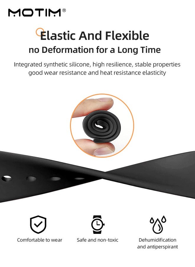 Motim - 3 Pcs Silicone Apple Watch Band Compatible With 38mm/40mm/41mm S/M, Waterproof Soft Silicone Sport Strap Replacement Strap for iWatch Ultra SE Series 10/9/8/7/6/5/4/3/2/1 - Image 1