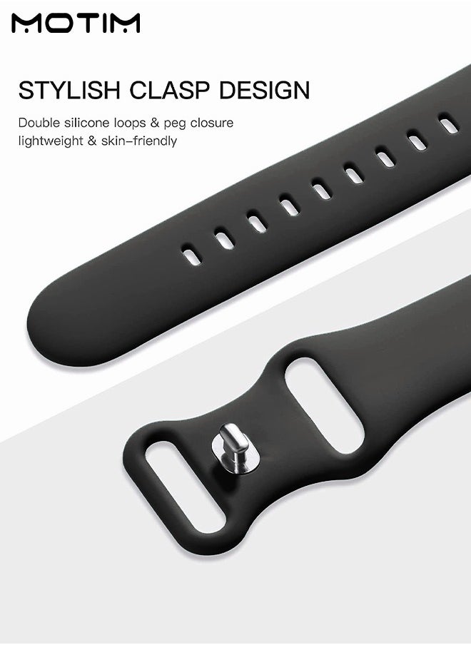 Motim - 3 Pcs Silicone Apple Watch Band Compatible With 38mm/40mm/41mm S/M, Waterproof Soft Silicone Sport Strap Replacement Strap for iWatch Ultra SE Series 10/9/8/7/6/5/4/3/2/1 - Image 1
