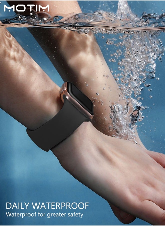 Motim - 3 Pcs Silicone Apple Watch Band Compatible With 38mm/40mm/41mm S/M, Waterproof Soft Silicone Sport Strap Replacement Strap for iWatch Ultra SE Series 10/9/8/7/6/5/4/3/2/1 - Image 1