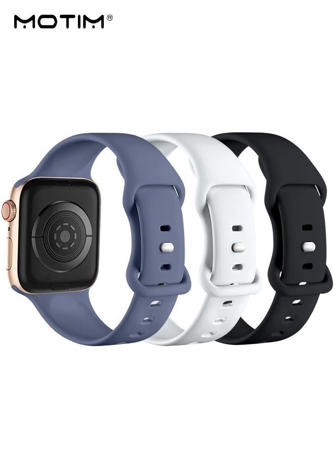 Motim - 3 Pcs Silicone Apple Watch Band Compatible With 38mm/40mm/41mm S/M, Waterproof Soft Silicone Sport Strap Replacement Strap for iWatch Ultra SE Series 10/9/8/7/6/5/4/3/2/1 - Image 1