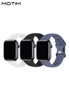 3 Pcs Silicone Apple Watch Band Compatible With 38mm/40mm/41mm S/M, Waterproof Soft Silicone Sport Strap Replacement Strap for iWatch Ultra SE Series 10/9/8/7/6/5/4/3/2/1