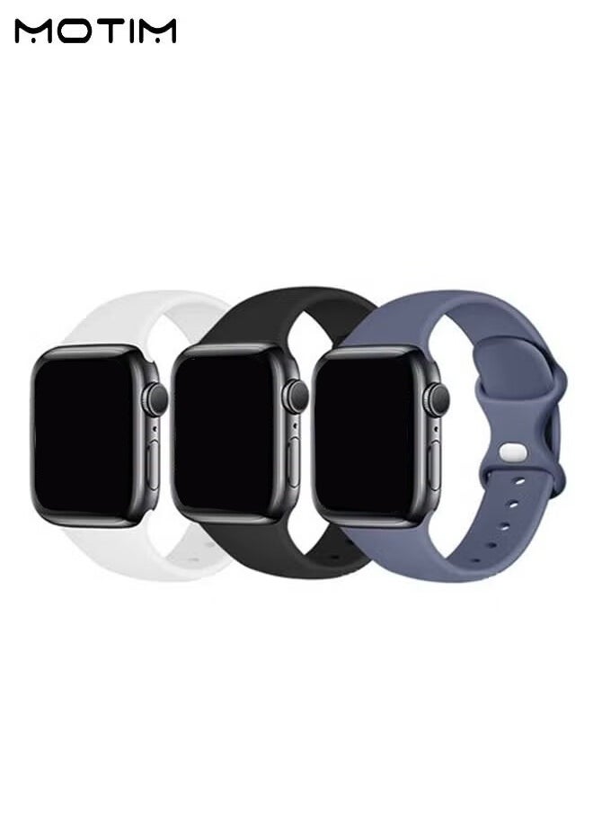 Motim - 3 Pcs Silicone Apple Watch Band Compatible With 38mm/40mm/41mm S/M, Waterproof Soft Silicone Sport Strap Replacement Strap for iWatch Ultra SE Series 10/9/8/7/6/5/4/3/2/1 - Image 1