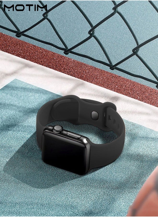 Motim - 3 Pcs Silicone Apple Watch Band Compatible With 38mm/40mm/41mm S/M, Waterproof Soft Silicone Sport Strap Replacement Strap for iWatch Ultra SE Series 10/9/8/7/6/5/4/3/2/1 - Image 1