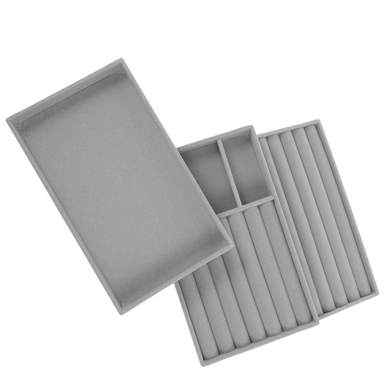 6 Pcs Organizer Tray Stackable Tray Earring Necklace Bracelet Display Holder - Image 4
