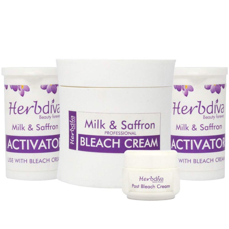 Herbdiva Milk & Saffron Bleach Cream For Instant Fairness 290gm - Image 3