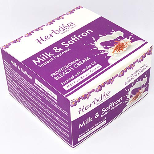 Herbdiva Milk & Saffron Bleach Cream For Instant Fairness 290gm - Image 2