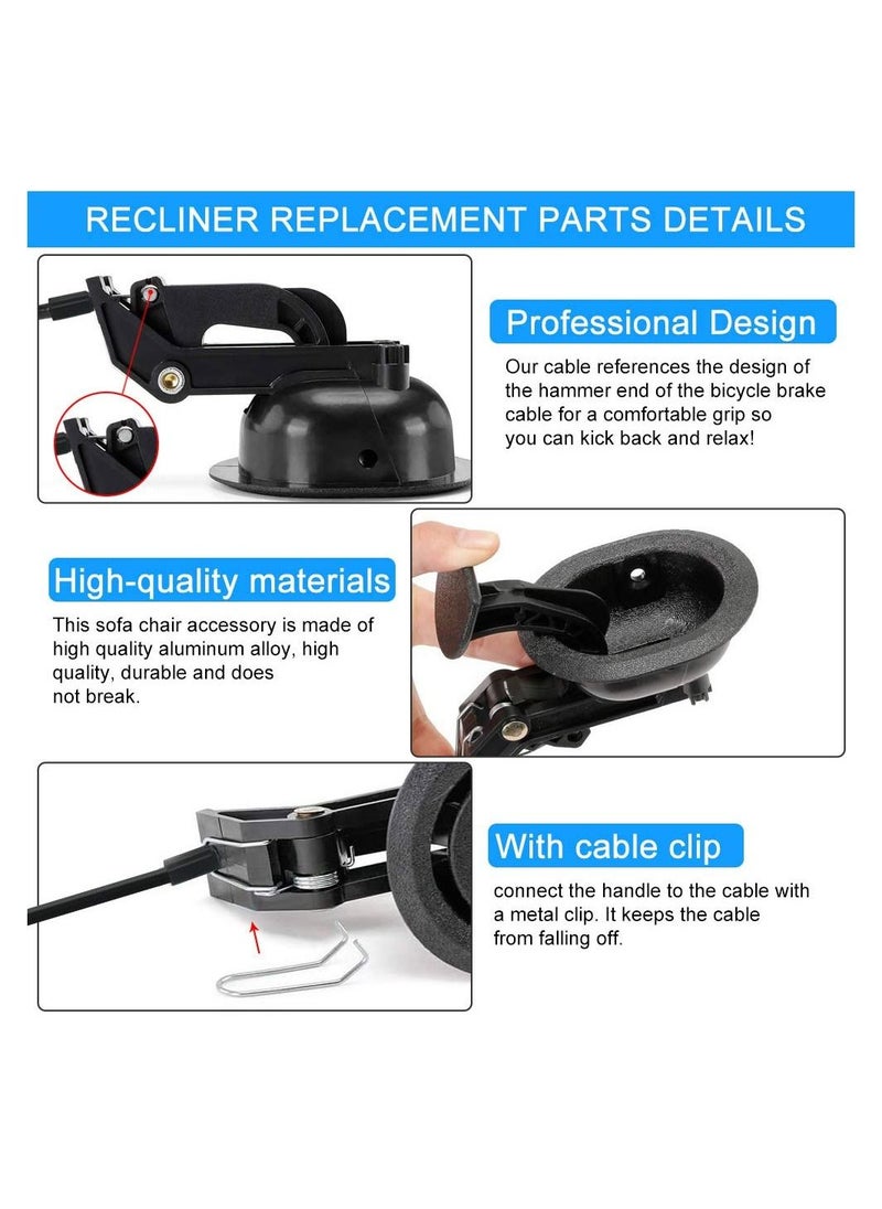 SYOSI - 2PCS Recliner Replacement Parts for Sofa Chair , Lever Handle Recliner Replacementt Universal Lever Handle with Release Cable Lever Handle Recliner Replacement for Ashley, Most Recliner Sofa Brand - Image 1