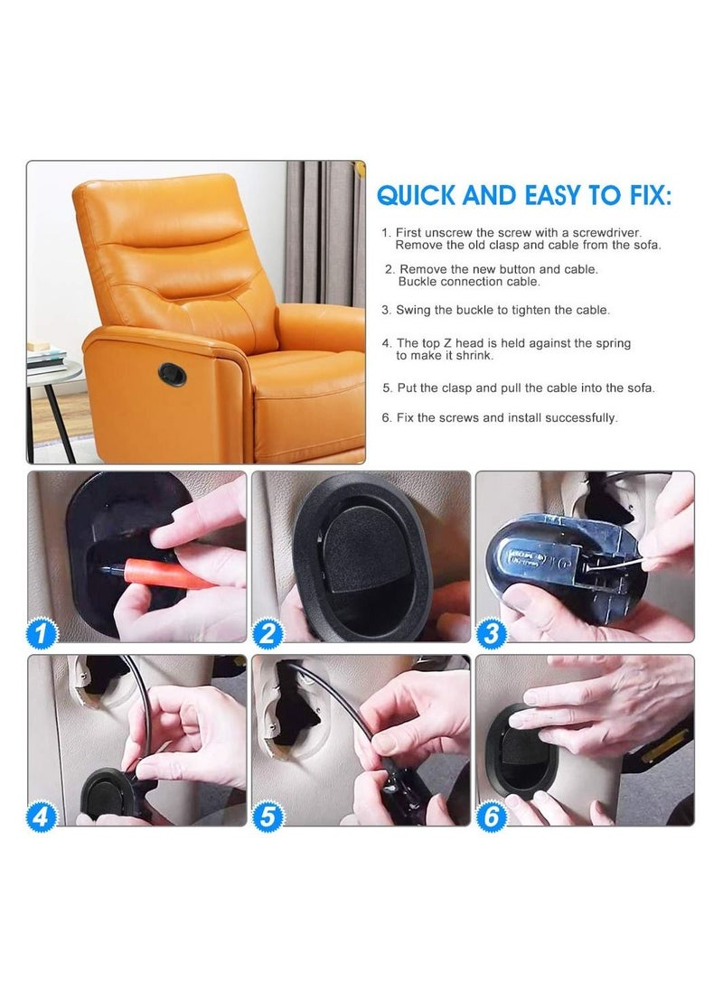 SYOSI - 2PCS Recliner Replacement Parts for Sofa Chair , Lever Handle Recliner Replacementt Universal Lever Handle with Release Cable Lever Handle Recliner Replacement for Ashley, Most Recliner Sofa Brand - Image 1