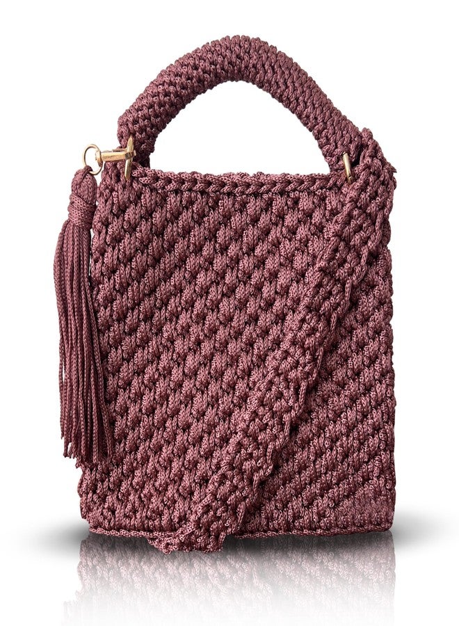 CHQEL Handmade Crochet Shoulder Bag for Women – Boho Knit Crossbody Purse with Tassel, Lightweight Woven Handbag, Stylish Casual Satchel for Everyday & Travel - Image 1