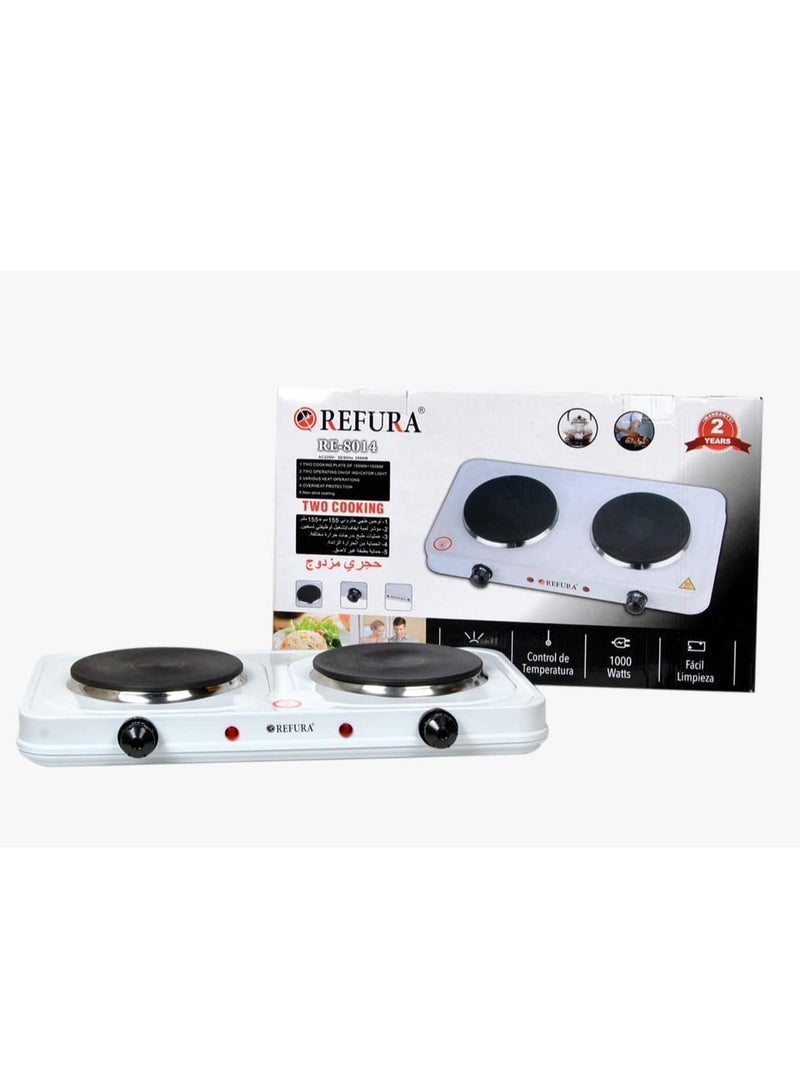 2000W Double Flat Hot Plates White RE-8014