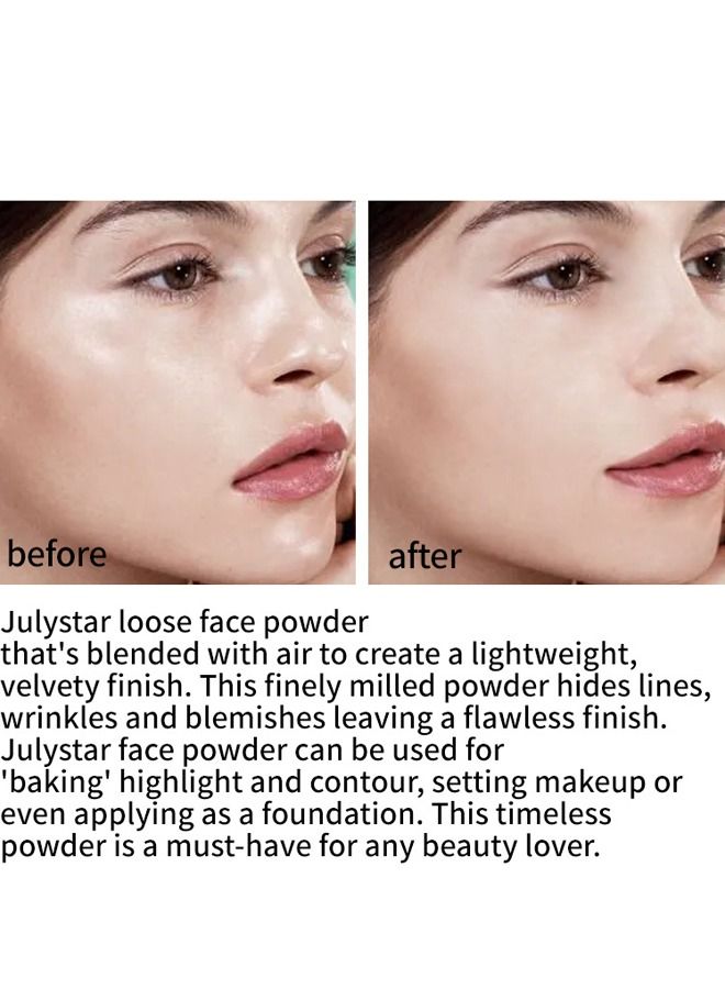 Julystar Loose Powder Oil Control, Loose Powder Setting Loose Powder for All Skin Tones 01 - Image 3