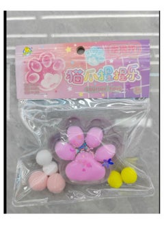 Generic Cat Paw Squishy Toys Attractive Design: The toys feature a cute cat paw design, in bright, attractive colors. Assorted Colors: The set includes four different colors: pink, purple, blue, and yellow. Fun Texture: Made of a soft, stretchy material, they are fun to touch and squeeze. Squishy toys relieve stress and anxiety.  - Image 2