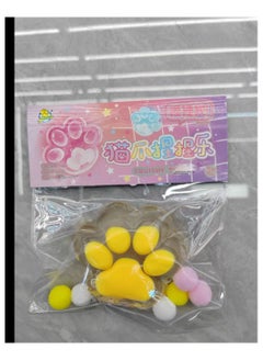 Generic Cat Paw Squishy Toys Attractive Design: The toys feature a cute cat paw design, in bright, attractive colors. Assorted Colors: The set includes four different colors: pink, purple, blue, and yellow. Fun Texture: Made of a soft, stretchy material, they are fun to touch and squeeze. Squishy toys relieve stress and anxiety.  - Image 3