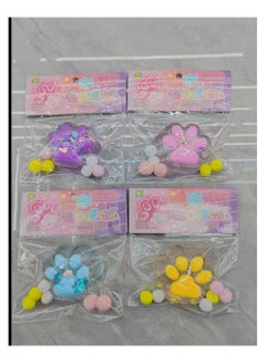Generic Cat Paw Squishy Toys Attractive Design: The toys feature a cute cat paw design, in bright, attractive colors. Assorted Colors: The set includes four different colors: pink, purple, blue, and yellow. Fun Texture: Made of a soft, stretchy material, they are fun to touch and squeeze. Squishy toys relieve stress and anxiety.  - Image 4