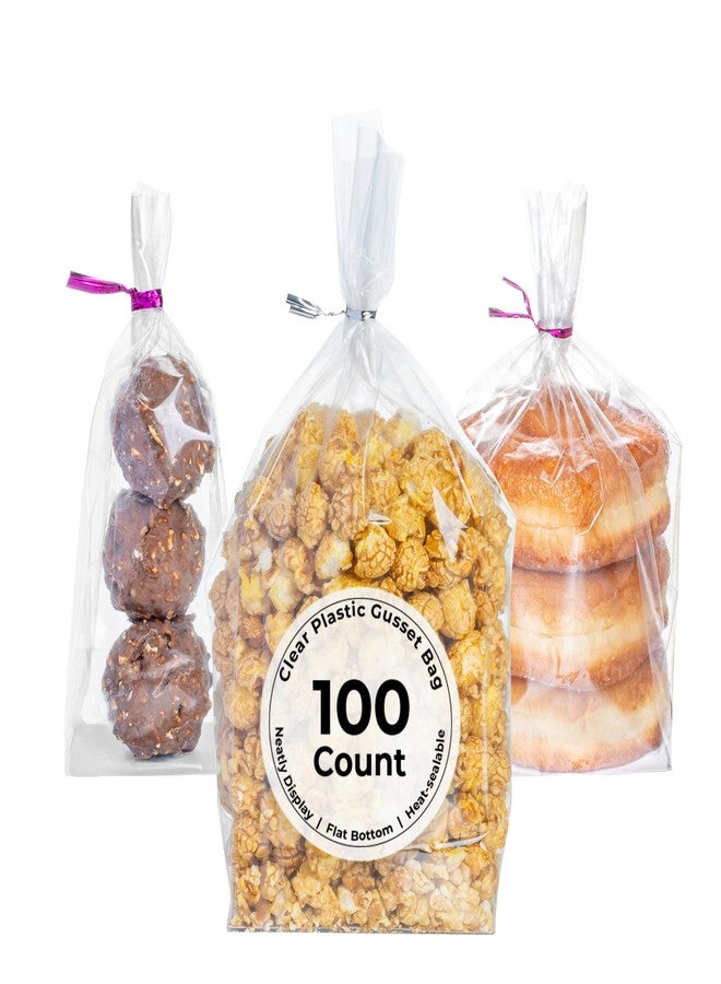 ريستورنت وير أكياس ساندويتشات قابلة للإغلاق الحراري بقاعدة مسطحة من ريستورانت وير - أكياس طعام قابلة للإغلاق الحراري - أكياس ذات قاعدة قابلة للتوسيع مع حشوة ورقية - شفافة - 5 × 3 × 12 بوصة - علبة تحتوي على 100 كيس - باغ تيك - Image 1