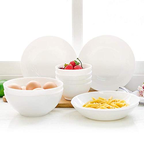 Incrizma Opal Glass Breakfast/Dessert/Ice Cream Bowls in Brilliant White Set of 6, Dia -12 cm - Image 4
