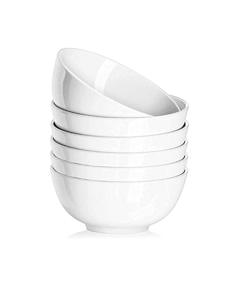 Incrizma Opal Glass Breakfast/Dessert/Ice Cream Bowls in Brilliant White Set of 6, Dia -12 cm - Image 1