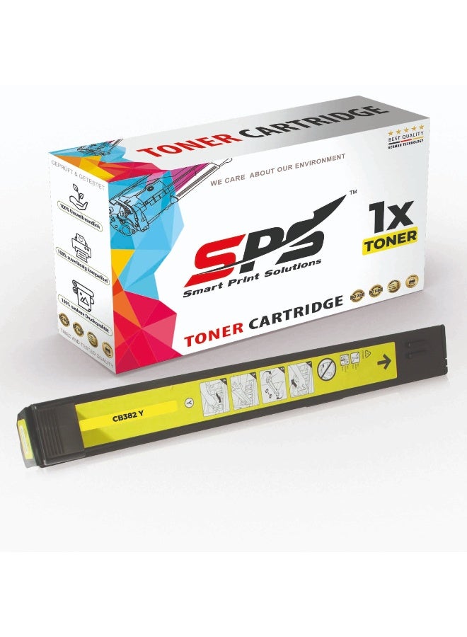 Smart Print Solutions SPS Compatible Toner Cartridges for HP - CB382A 824A | 1x Yellow | Yield upto 21,000 Pages - Image 1