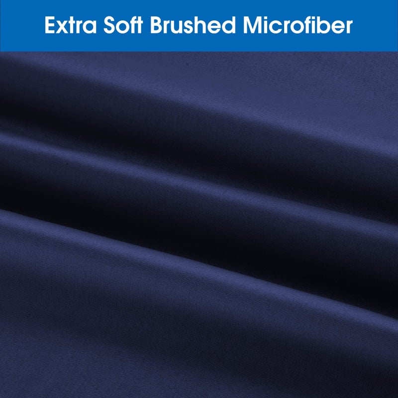HOMEIDEAS HOMEIDEAS Bed Sheets Set Extra Soft Brushed Microfiber 1800 Bedding Sheets - Deep Pocket  Wrinkle & Fade Free - 4 Piece(Full Navy Blue) - Image 5