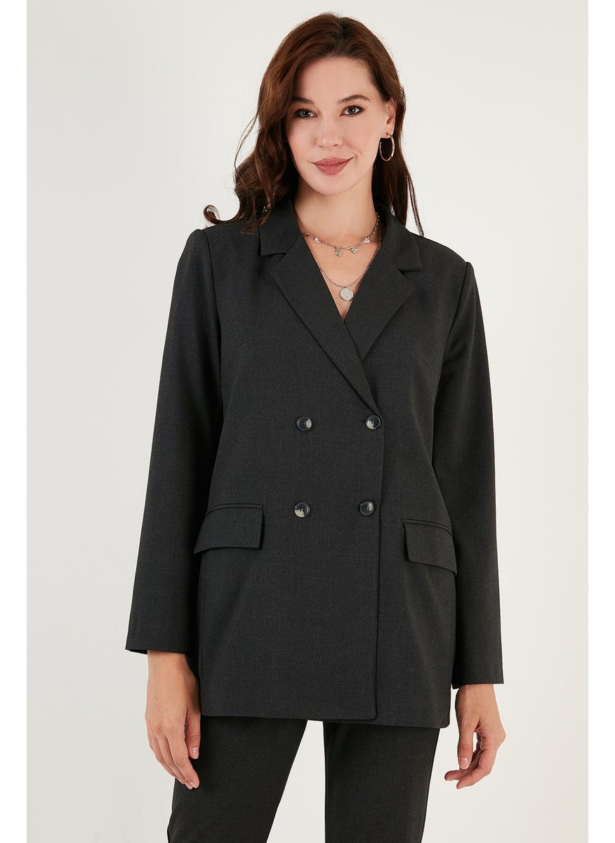 Lela Regular Fit Double Breasted Collar Woven Blazer Jacket Women's Jacket 611CL030  - Image 1