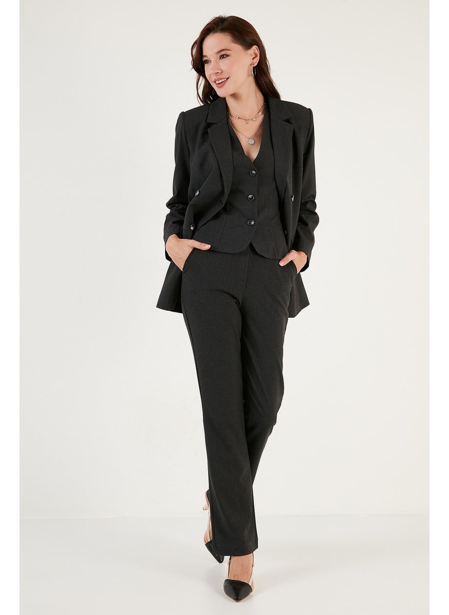 Lela Regular Fit Double Breasted Collar Woven Blazer Jacket Women's Jacket 611CL030  - Image 5