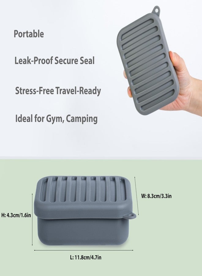 MtBoi Portable Leakproof Travel Soap Case, Silicone Travel Soap Case, Compact Soap Holder with Drainage Layer, Travel Soap Holder for Camping, Gym, Outdoor (Deep-Gray) - Image 5