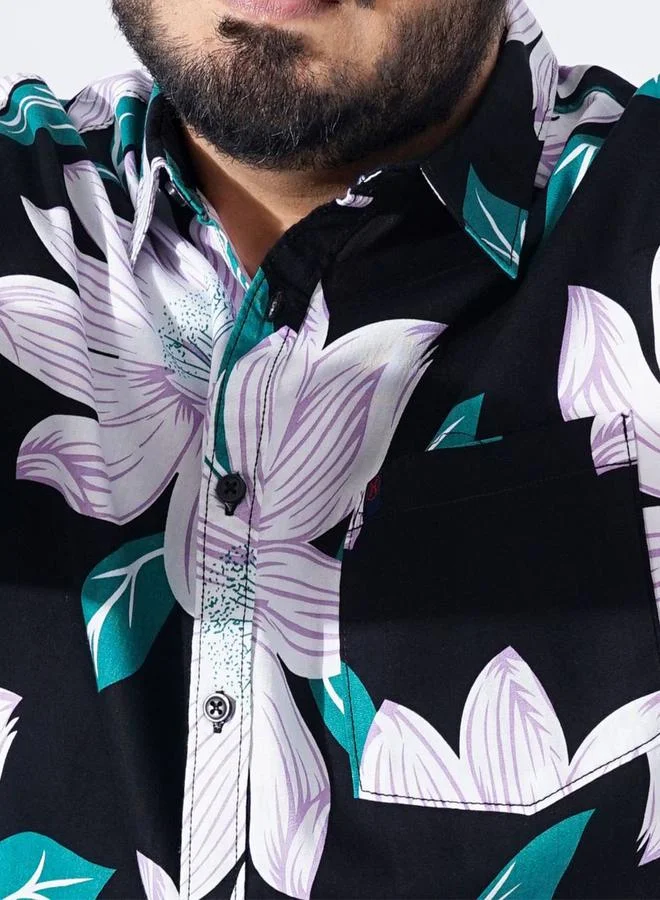 Take Two  Plus Size Floral Print Short Sleeve Shirt By Hardsoda for Men | Best Price UAE