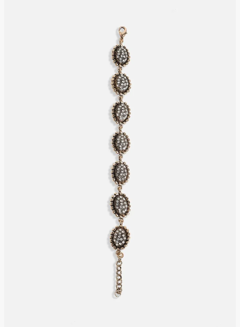 SOHI Gold Plated Designer Stone Party Wear Bracelet For Women
