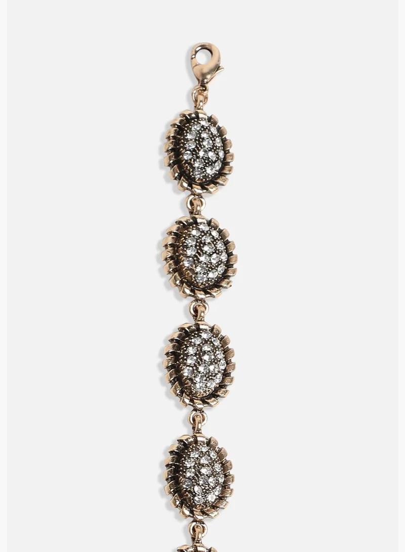 SOHI Gold Plated Designer Stone Party Wear Bracelet For Women