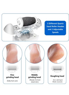 SYOSI Electric Foot Callus Remover Kit, Rechargeable Callous Removers 3 Grinding Heads Waterproof Foot Scrubber File, Professional Pedicure Tools Kit Feet Care for Dead, Cracked Dry Skin Ideal Gift  - Image 5