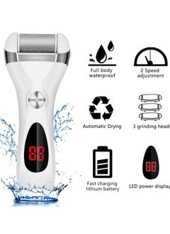 SYOSI Electric Foot Callus Remover Kit, Rechargeable Callous Removers 3 Grinding Heads Waterproof Foot Scrubber File, Professional Pedicure Tools Kit Feet Care for Dead, Cracked Dry Skin Ideal Gift  - Image 2