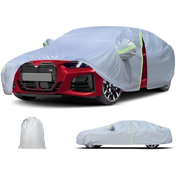 rayihni Waterproof Car Cover for 2021-2025 BMW 430i M440i, All Weather Full Exterior Covers for Automobiles with Zipper Door & Windproof Bands, UV Rain Dust Snow Wind Protection Scratch Resistant - Image 1