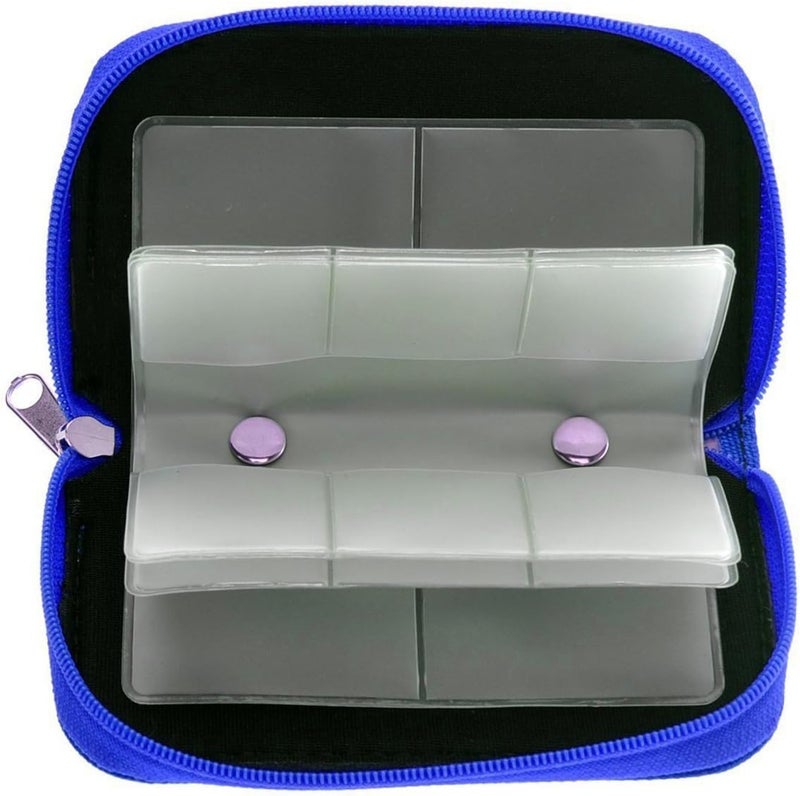 JCSMARTEC Memory Card Case - Carrying Case Suitable for Micro SD, Mini SD and 4X CF, Card Holder Bag Wallet for Media Storage Organization (Blue) - Image 2