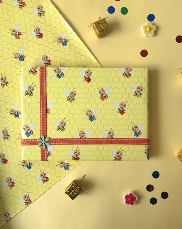 Dovetail Bee U Tiful Kids Gift Wrapping Paper Pack of 10 Sheet - Image 1