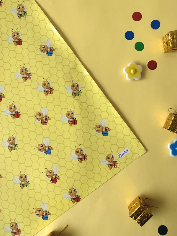 Dovetail Bee U Tiful Kids Gift Wrapping Paper Pack of 10 Sheet - Image 3