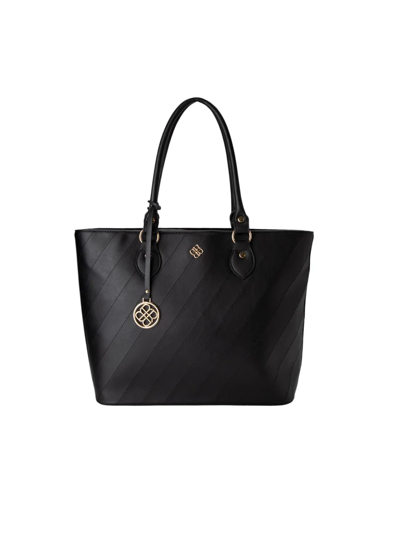 Bata Patterned Tote Bag Black