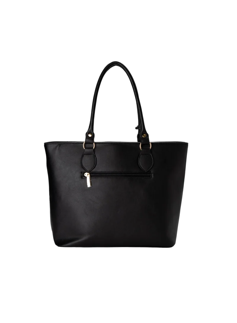 Bata Patterned Tote Bag Black