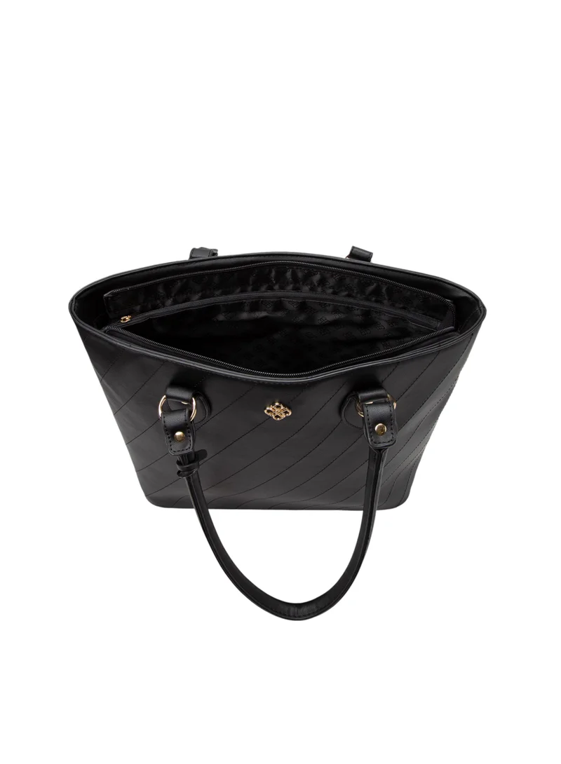 Bata Patterned Tote Bag Black