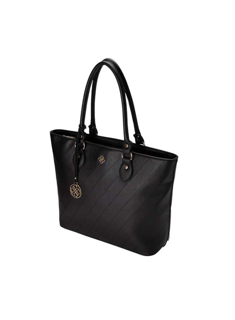 Bata Patterned Tote Bag Black