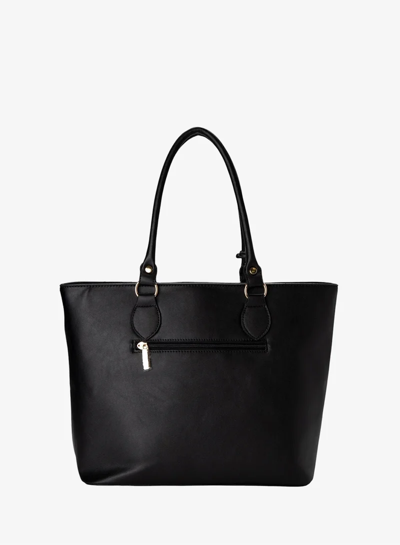Bata Patterned Tote Bag Black