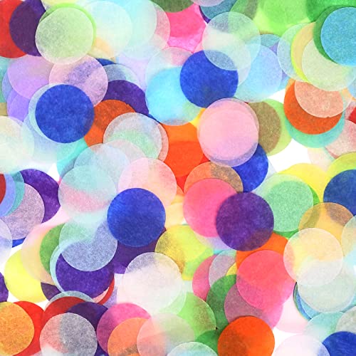RYKOMO 10000 Pieces 1 Inch Round Tissue Paper Confetti 35oz Multicolor Table Confetti Paper for Balloons Arts Craft DIY Scrapbooking Birthday Party Festival - Image 1