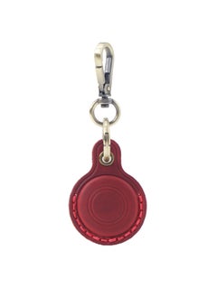 Original Cowhide Pet Anti-lost Key Chain For Apple Airtag Protective Case Positioning Tracker Leather Case In Stock-Color:Crazy Horse Wine Red